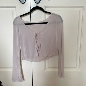 long sleeve front tied top!